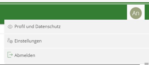 Abbildung Benutzer-Menü
